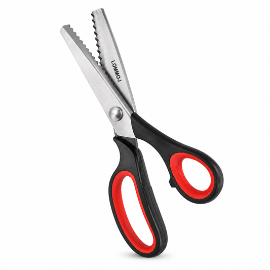 LOMMOJ Pinking Shears, 9” Zig Zag Scissors for Fabric