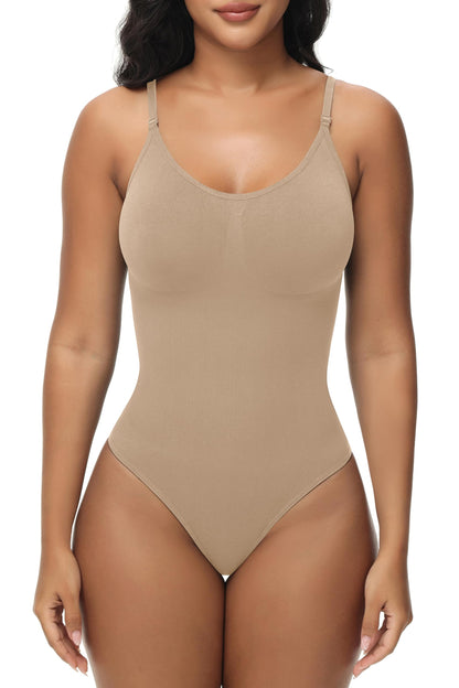 HOGHOW Bodysuit for Women Tummy Control Shapewear Body Shaper Seamless Spaghetti Strap Leotards