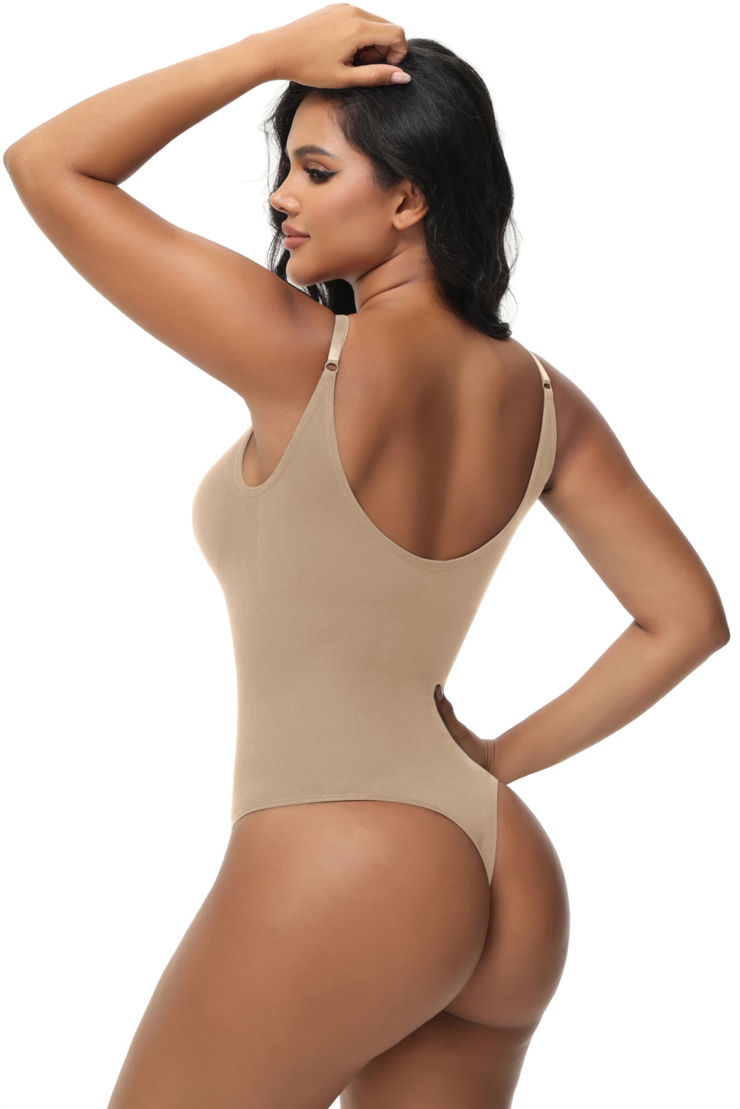 HOGHOW Bodysuit for Women Tummy Control Shapewear Body Shaper Seamless Spaghetti Strap Leotards