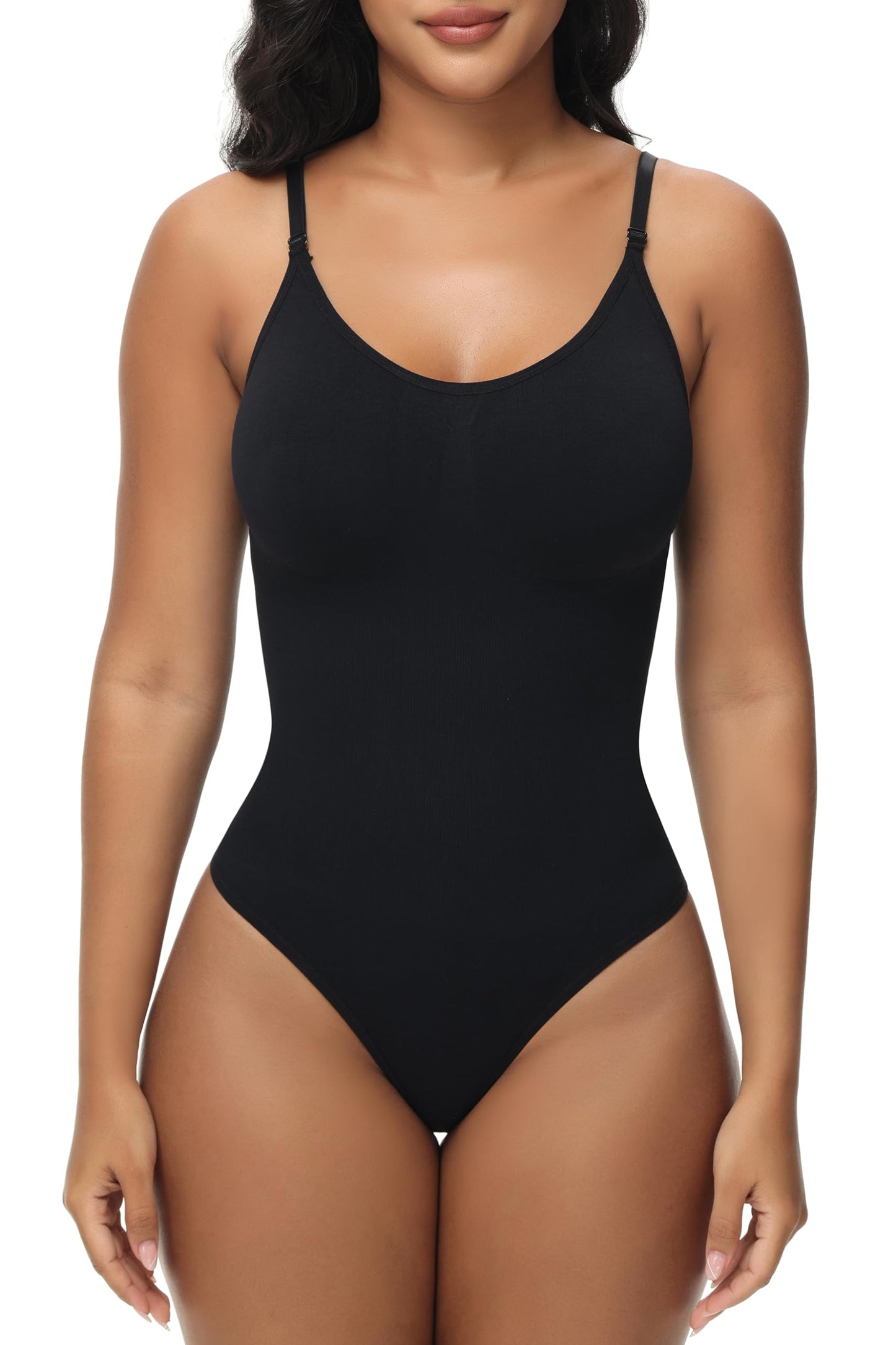 HOGHOW Bodysuit for Women Tummy Control Shapewear Body Shaper Seamless Spaghetti Strap Leotards