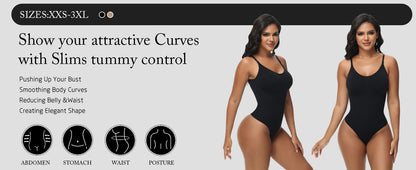 HOGHOW Bodysuit for Women Tummy Control Shapewear Body Shaper Seamless Spaghetti Strap Leotards