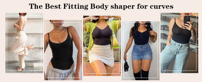 HOGHOW Bodysuit for Women Tummy Control Shapewear Body Shaper Seamless Spaghetti Strap Leotards